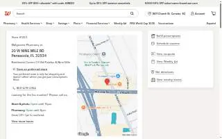 Walgreens Pharmacy of Ensley website