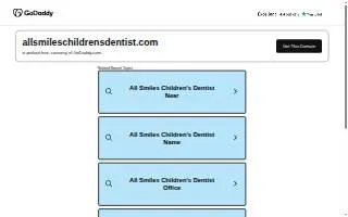 All Smiles Children's Dentistry website
