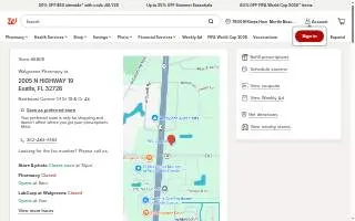 Walgreens Pharmacy of Eustis website