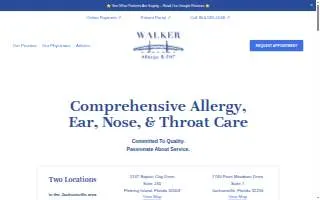 Walker Allergy & ENT website