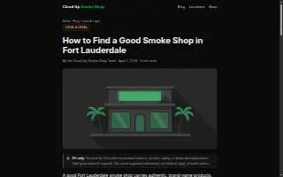 Cloud Up Smoke Shop of Fort Lauderdale website