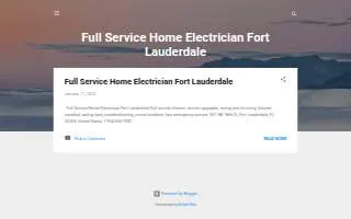 Fort Lauderdale Home Electrical Service website