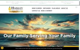 Haisley Funeral & Cremation Service website