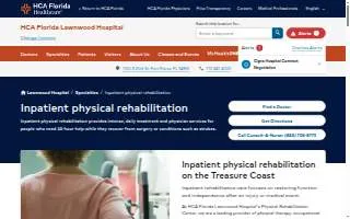 HCA Florida Lawnwood Hospital Physical Rehabilitation Center website