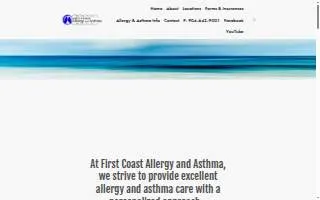 First Coast Allergy and Asthma website
