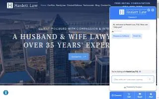 Haslett Law, P.A. website