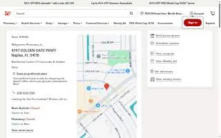 Walgreens Pharmacy of Golden Gate website