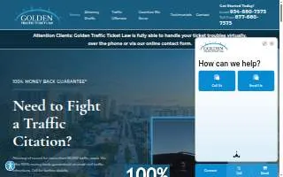 Golden Traffic Ticket Law website