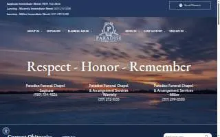Paradise Funeral Chapel & Arrangement Services website