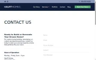 Hauff Homes website