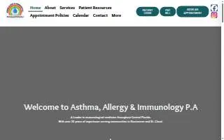 Asthma, Allergy, and Immunology P.A. website
