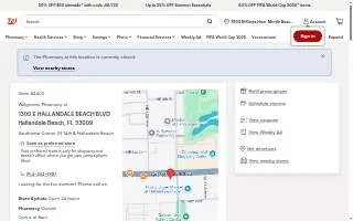 Walgreens Pharmacy of Hallandale Beach website