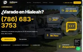 Ariel Express Towing website