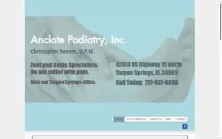 Anclote Podiatry, Inc. of Holiday website