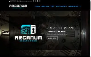 Arcanum Escape Room of Holiday website