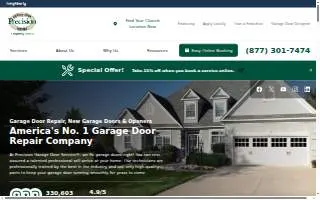 Precision Garage Door Service of Murraysville website