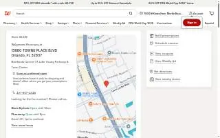 Walgreens Pharmacy of Hunters Creek website