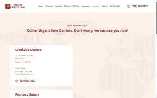 Collier Urgent Care - Founders Square of Immokalee website