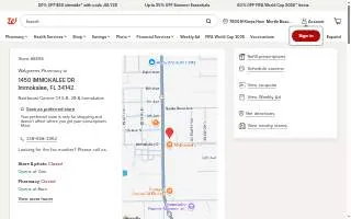 Walgreens Pharmacy of Immokalee website