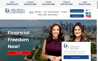 Del Pino & Granados Law Firm - Abogados de Bancarrota of Iona website