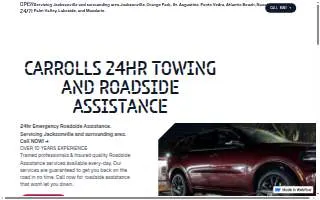 Carrolls Towing Roadside Assistance website