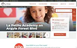 La Petite Academy on Argyle Forest Blvd of Jacksonville website