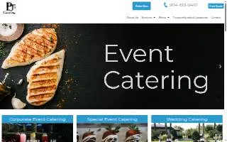 PJ'S Catering website