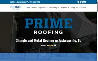 Prime Roofing of Jacksonville website