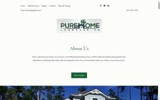 Pure Home Landscaping website