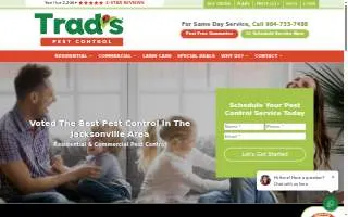 Trad's Pest Control website
