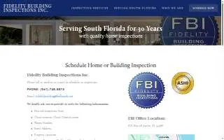 Fidelity Building Inspections website