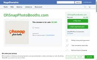 Oh Snap Photo Booths LLC of Glen Rock website