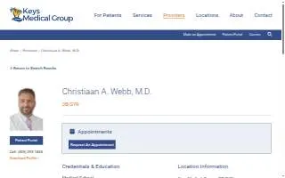 Christiaan Webb, M.D. website