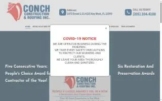 Conch Construction & Roofing Inc. website