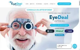 EyeDeal Optical website