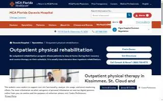 HCA Florida Osceola Hospital Physical Therapy Center website