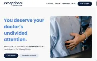 Exceptional Urgent Care Center and Telemedicine website