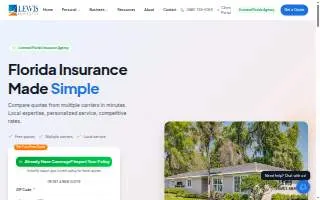 Lewis Insurance Agency website