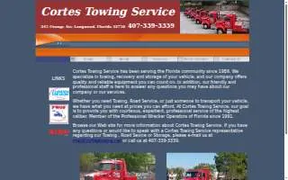 Cortes Towing Service Inc. of Lake Mary website