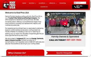 Roof Pros USA website