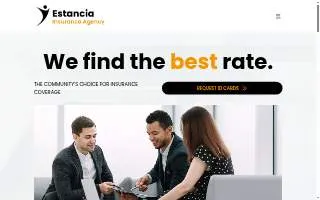 Estancia Insurance Agency website