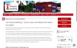 1st Priority Staffing of Lakeland website