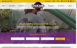 Lakeland Septic Company website