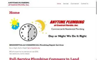 Anytime Plumbing of Central Florida website