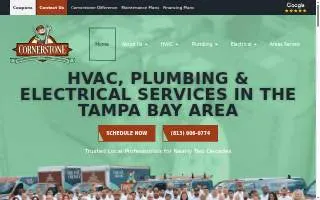 Cornerstone Pros - Air Conditioning, Plumbing & Electrical website