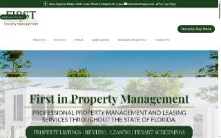First In Property Management website