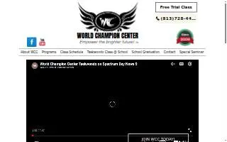 World Champion Center WCC Taekwondo Martial Arts School of Land O' Lakes website