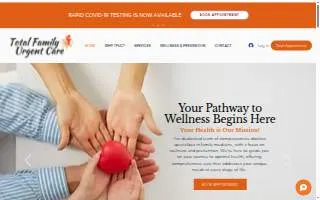 Total Family Urgent Care website