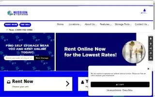 Mission Self-Storage website