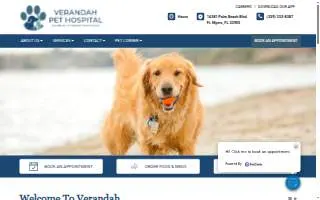 Verandah Pet Hospital website